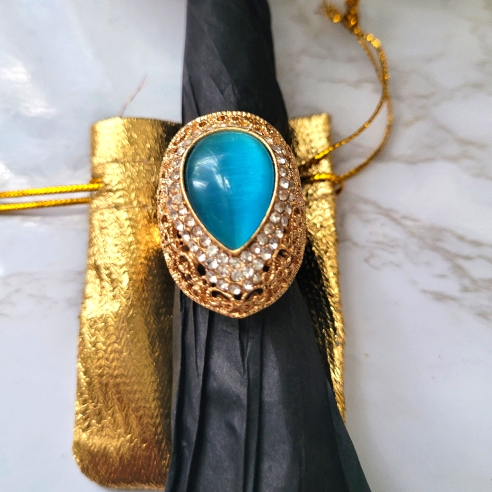 AquaMarine Jewel Nugget Ring